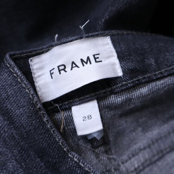 FRAME Le High Straight Leg Jeans Black Oak Ankle Straight Leg Denim Women's 28 - Picture 10 of 12